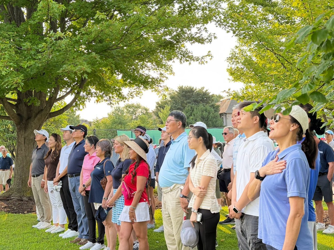 Attendees at the flag-raising ceremony for the 2026 TACCGC Double Ten National Day golf tournament